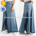 New Fashion Frayed Maxi Denim Skirt DEM/DOM Manufacture Wholesale Fashion Women Apparel (TA5188S)